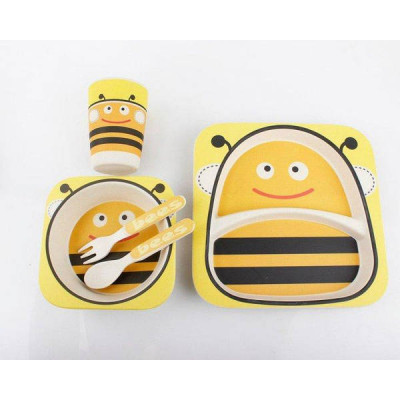 Дитячий бамбуковий посуд Bamboo Kids Set - Бджола Жовта