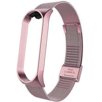 Ремінець Mi Band 5 і 6 Milanese Loop на магніті Рожевий