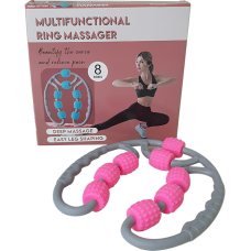 Роликовий U-подібний масажер Multifunctional Ring Massager Рожевий
