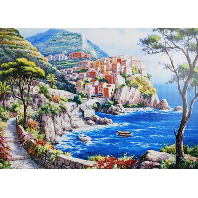 Картина за номерами 30792 "Місто біля моря" 40*50см