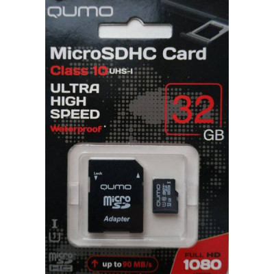 Карта пам'яті QUMO 32 Gb Class 10 UHS-1 з SD адаптером