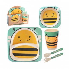 Дитячий бамбуковий посуд Bamboo Kids Set -Бджола Помаранчева