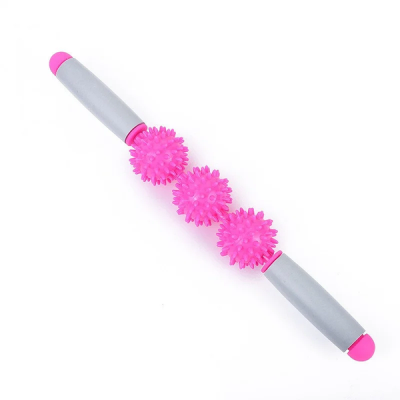 Ролик масажний для йоги Massage stick Рожевий