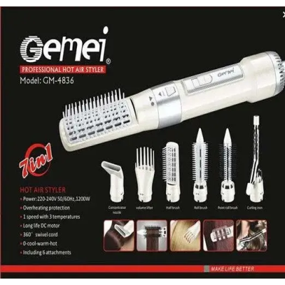Фен-стайлер для волосся 7в1 Gemei GM-4836 1200 Вт