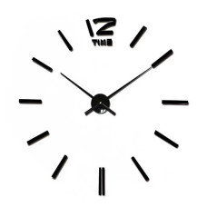 Годинник настінний 3D "DIY CLOCK" від 60 до 120см (Без цифр) Black