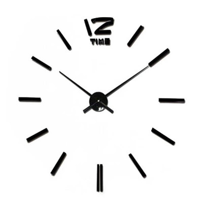 Годинник настінний 3D "DIY CLOCK" від 60 до 120см (Без цифр) Black