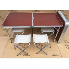 Стіл та стільці для пікніка Folding Table Темне дерево