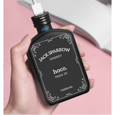 Портативний зарядний пристрій Power Bank Hoco J21 Vintage Wine 10000 mAh Whiskey Чорний