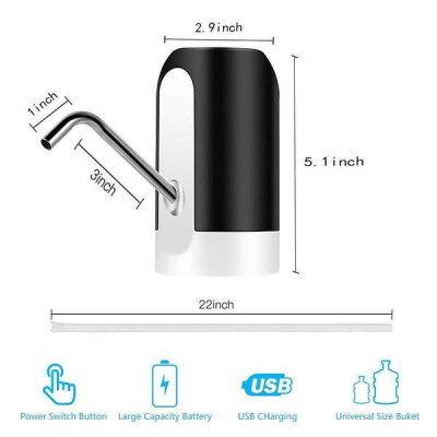 Сенсорна насадка-помпа на пляшку Automatic Water Dispenser Чорна