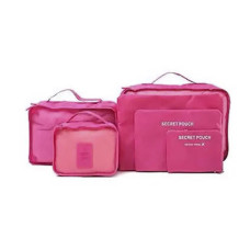 Органайзер дорожнього комплекту 6шт Travel Organiser Kit Рожевий