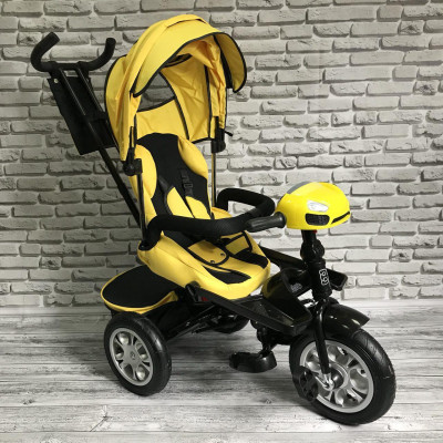 Дитячий триколісний велосипед Best Trike 5099 (ЖОВТИЙ), батьківська ручка та поворотне сидіння