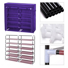 Тканинна подвійна шафа для взуття Shoe Cabinet 5 Layer 6510 Фіолетовий