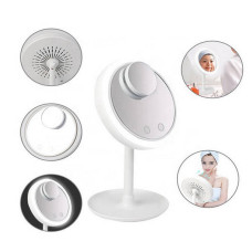 Настільне дзеркало з підсвічуванням та вентилятором Beauty Breeze Mirror Біле