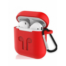 Чохол для AirPods силіконовий з карабіном Червоний