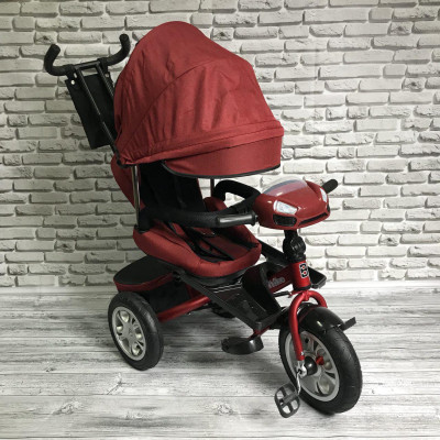 Дитячий триколісний велосипед Best Trike 5099 (ЧЕРВОНИЙ), батьківська ручка та поворотне сидіння