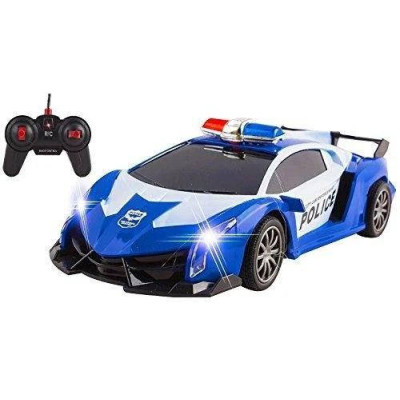 Машинка Трансформер з пультом Lamborghini Police Robot Car Size 18 Синя
