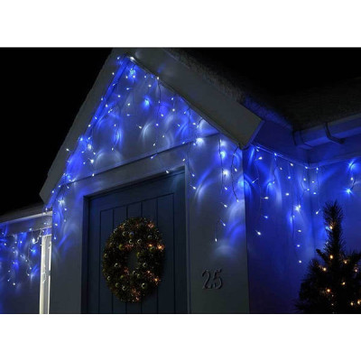 Xmas Бахрома 120 діодів Синій (Прозорий провід 3.5*0.45м)