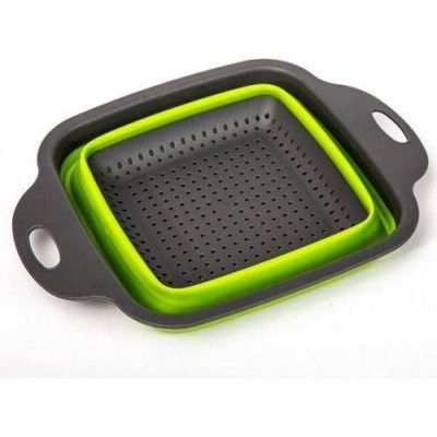 Дуршлаг силіконовий складаний 2в1 Collapsible Filter Baskets квадратний