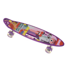 Скейт Пенні борд Best Board SL-AS(108), колеса PU, що світяться, дека з ручкою Фіолетовий