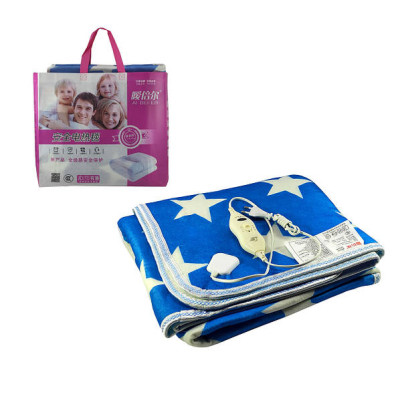 Простирадло електричне з сумкою electric blanket 150*120 біла зірка на блакитному тлі