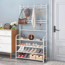 Збірна вішалка 2 в 1 для одягу та підставка для взуття "Multi-functional shoe and hat rack"