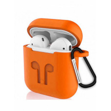 Чохол для AirPods силіконовий з карабіном Помаранчевий