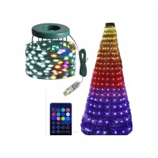 Гірлянда хвіст кільцева на ялинку 10 * 2,5 м Smart 250 led Зелена, мультиколор