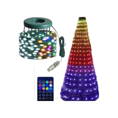 Гірлянда хвіст кільцева на ялинку 10 * 2,5 м Smart 250 led Зелена, мультиколор