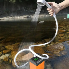 Душ кемпінговий акумуляторний 7800 mAh SHOWER-7200T Чорний з помаранчевим