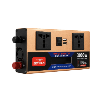 Перетворювач напруги з 12V→220V 3000W з дисплеєм EYURAN EY-3000W Помаранчевий